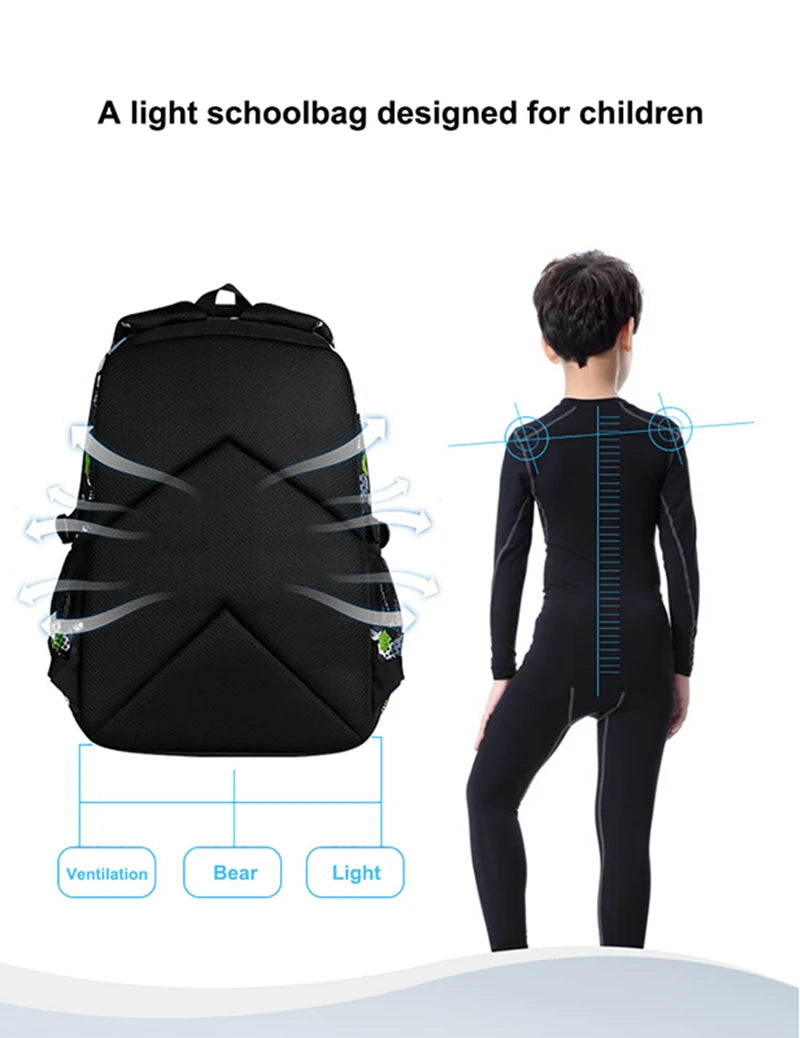 Top Quality Orthopedic Boys School Bags Football Pattern Backpacks Children Kids Satchels Boys Shoulder School Bag Kids Packsack