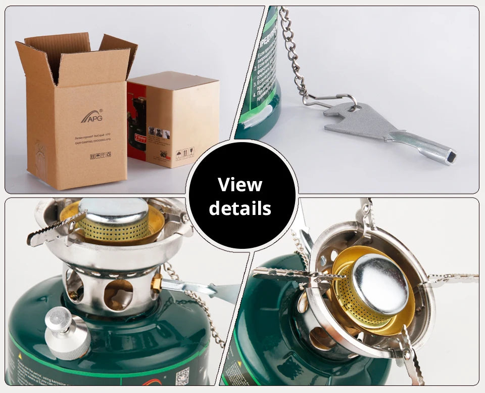APG Camping Gasoline Stove Oil Stove Burners with Silencer Outdoor Cookware