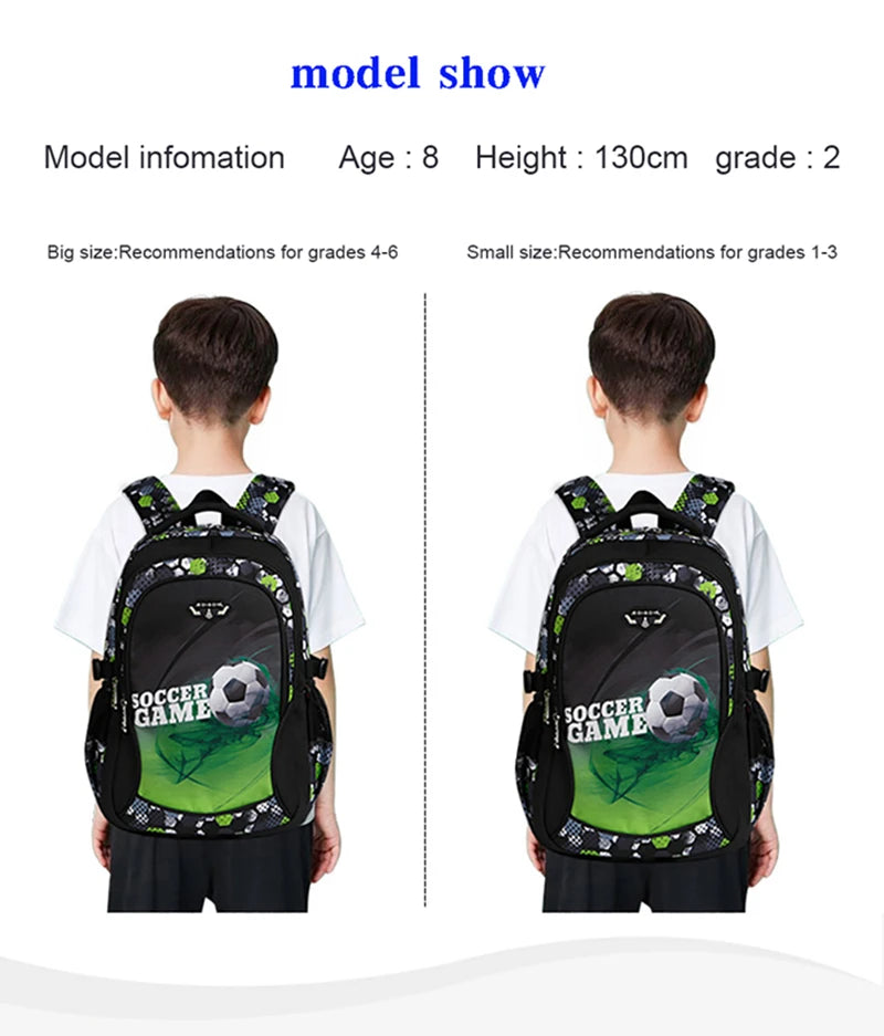 Top Quality Orthopedic Boys School Bags Football Pattern Backpacks Children Kids Satchels Boys Shoulder School Bag Kids Packsack