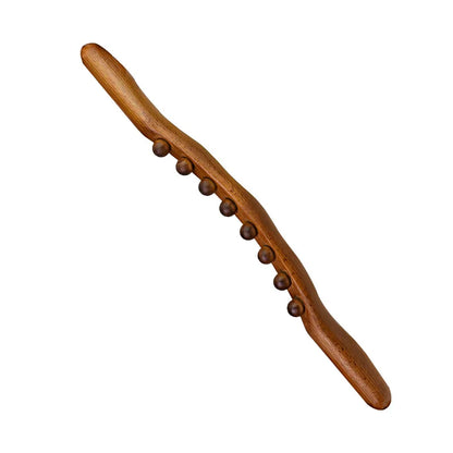 8/20 Beads Universal Back Massage Tendons Beech Wood Scraping Stick Point Treatment Guasha Relax Therapy Tool Abdominal Massager