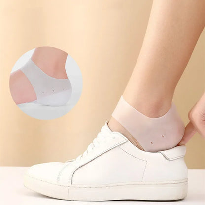 2Pcs Silicone Feet Care Socks Moisturizing Gel Heel Thin Socks with Hole Cracked Foot Skin Care Protectors Lace Heel Cover