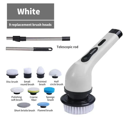 Electric multifunctional household kitchen bathroom glass long and short dual-use brush, handheld powerful cleaning brush