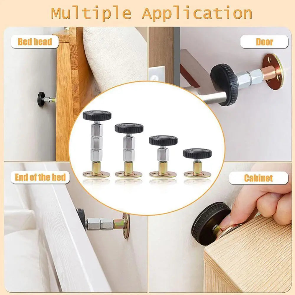 Adjustable Threaded Bed Frame Headboard Stoppers – Anti-Shake Fixer for Cabinets, Sofas, and Beds, Fixed Bed Nut, Telescopic Support Hardware Fasteners