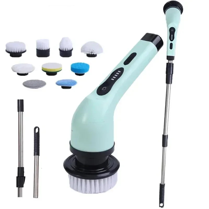 Electric multifunctional household kitchen bathroom glass long and short dual-use brush, handheld powerful cleaning brush