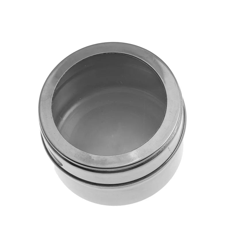 Magnetic Spice Jar Set Stainless Steel Spice Tins Spice Storage Container Pepper Seasoning Sprays Tools with Spice Label