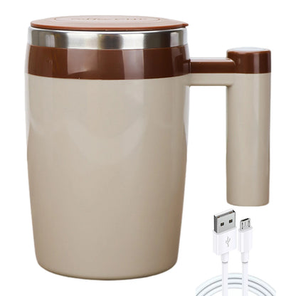 Self Stirring Coffee Mug Automatic Magnetic Stirring Coffee Mug with LCD Display Rotatable Metal Mixing Cup for Office Tazos