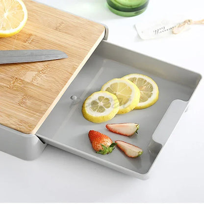 Kitchen Cutting Board Removable Storage and Drainage Fruit Vegetable and Meat Chopping Board Drawer Style Plate