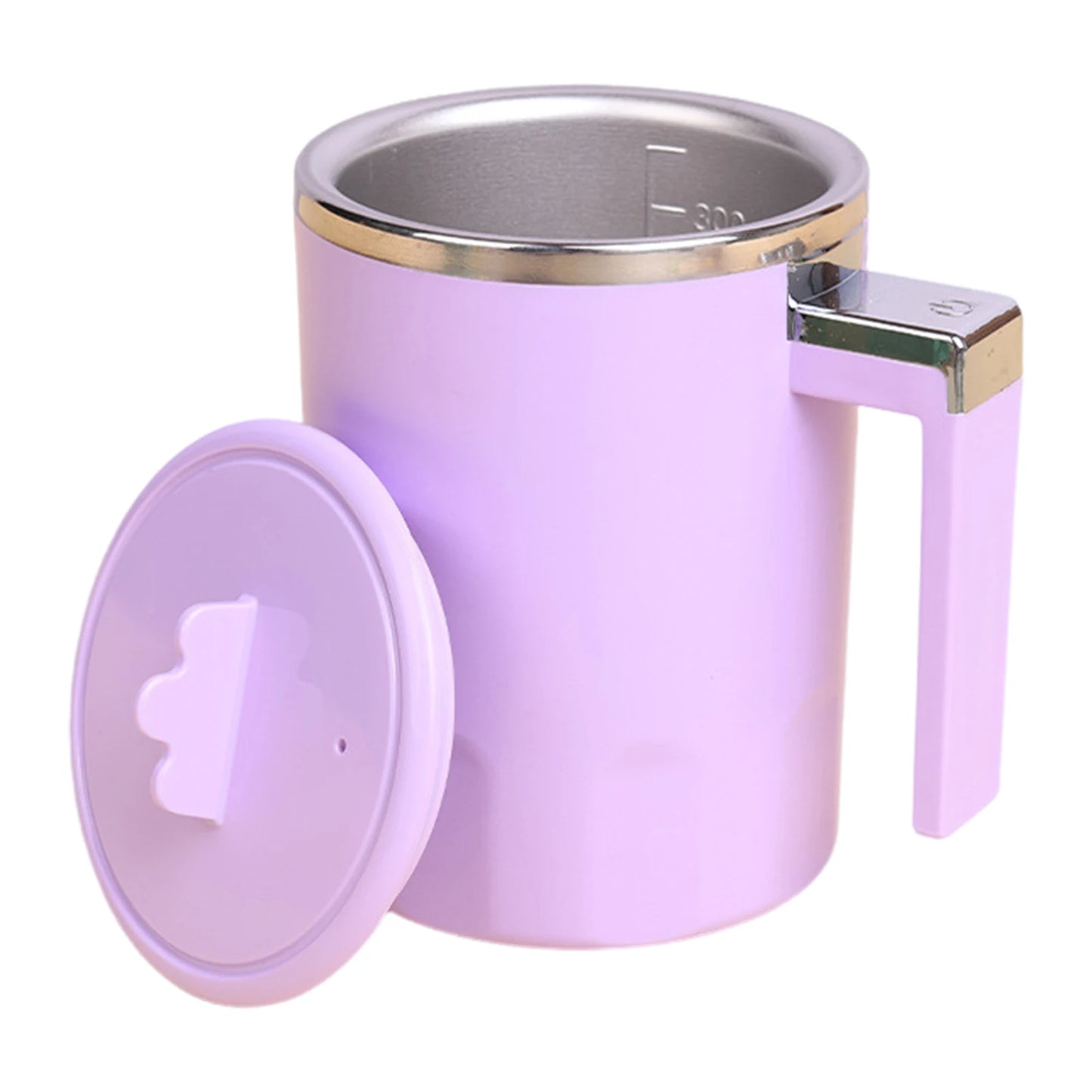 Self Stirring Coffee Mug Automatic Magnetic Stirring Coffee Mug with LCD Display Rotatable Metal Mixing Cup for Office Tazos