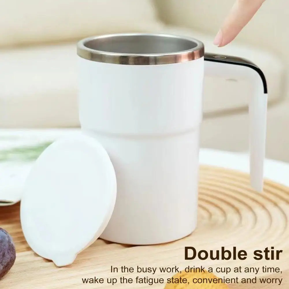 Self Stirring Coffee Mug Automatic Magnetic Stirring Coffee Mug with LCD Display Rotatable Metal Mixing Cup for Office Tazos