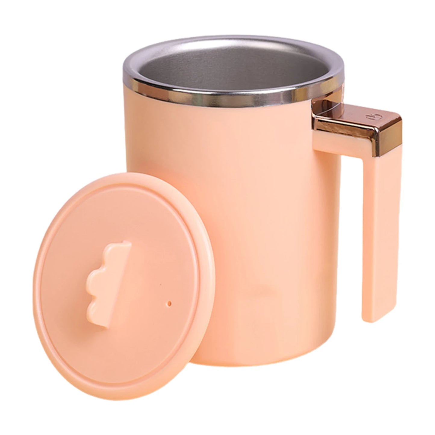 Self Stirring Coffee Mug Automatic Magnetic Stirring Coffee Mug with LCD Display Rotatable Metal Mixing Cup for Office Tazos