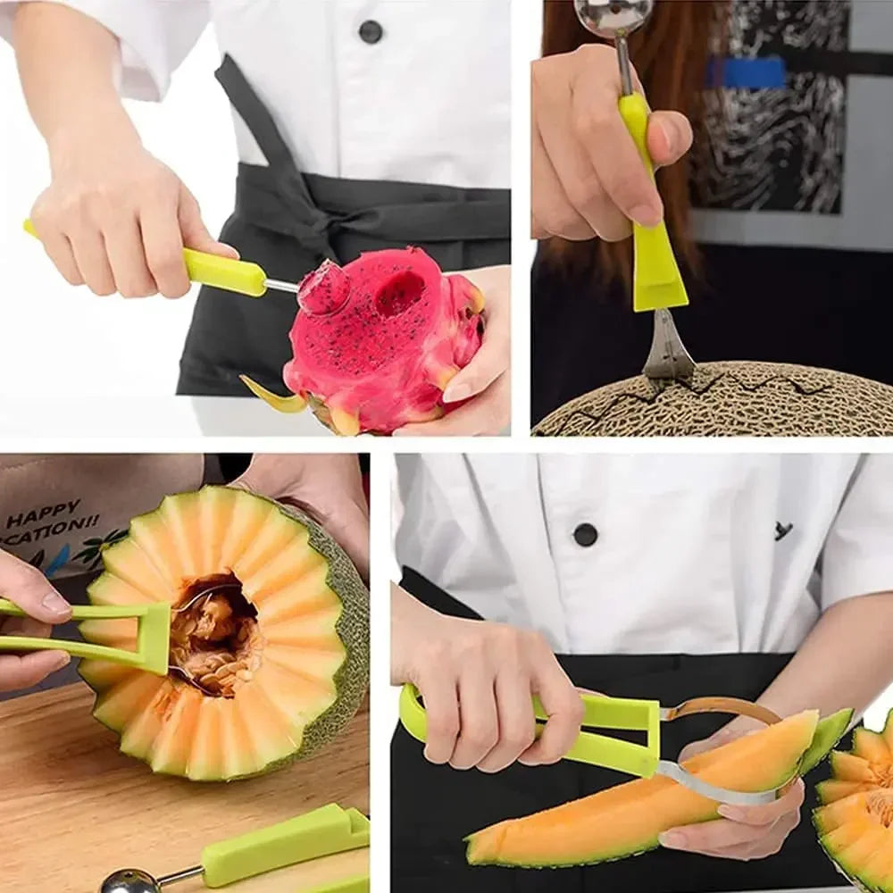 Watermelon Slicer Cutter Scoop Fruit Carving Knife Cutter Fruit Platter Fruit Dig Pulp Separator Kitchen Home Gadgets Tools