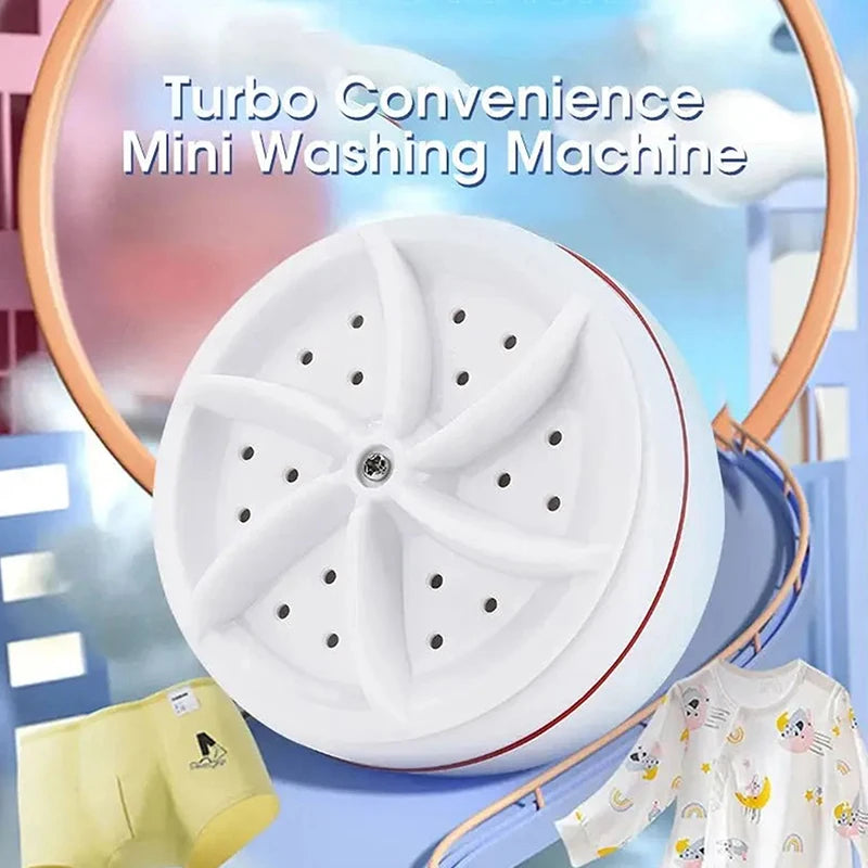 Mini Ultrasonic Turbo Washer For Home Travel Portable USB Powered Cleaning Washing Machine Underwear Socks