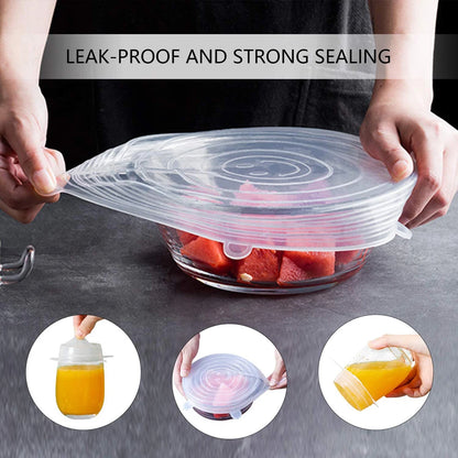 Silicone Stretch Lids Reusable Airtight Food Wrap Covers Keeping Fresh Seal Bowl Stretchy Wrap Cover Durable Food Storage Cover