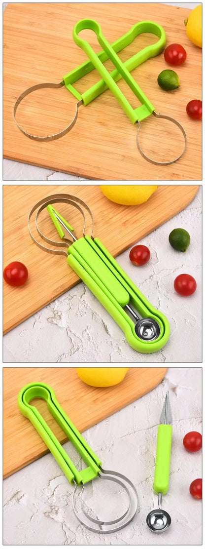 Watermelon Slicer Cutter Scoop Fruit Carving Knife Cutter Fruit Platter Fruit Dig Pulp Separator Kitchen Home Gadgets Tools