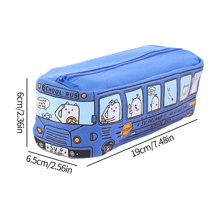 Creative Bus Pencil Case Large Capacity Pencil Bag Cartoon Car Pencil Pouch Student Kids Cute Stationery Kawaii Student Gifts