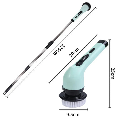 Electric multifunctional household kitchen bathroom glass long and short dual-use brush, handheld powerful cleaning brush