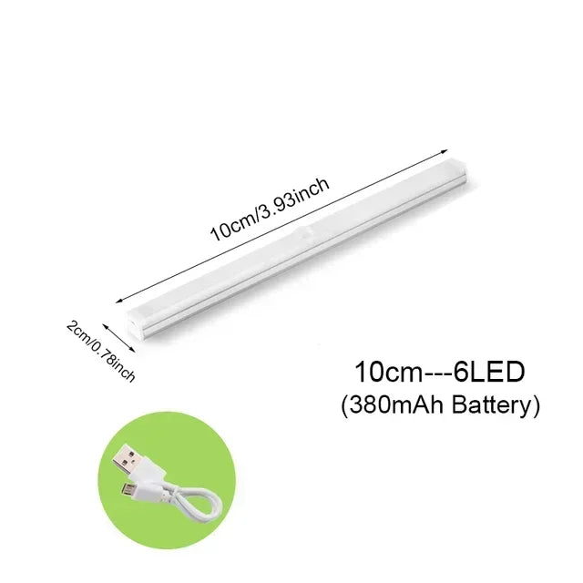 Motion Sensor Lamp Wireless LED Night Light USB Type C Rechargeable Lamp for Kitchen Cabinet Bedroom Wardrobe Staircase Lighting