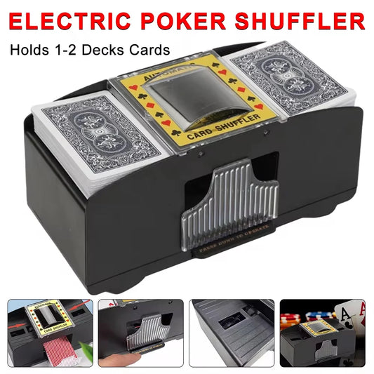 New Automatic Poker Card Shuffler Board Games Battery Operated Playing Cards Shuffle 2 Deck Automatic Hand Crank