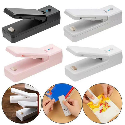 Mini Bag Sealer, 2 in 1USB Rechargeable Heat Sealer and Cutter, for Plastic Bags Food Snack Storage