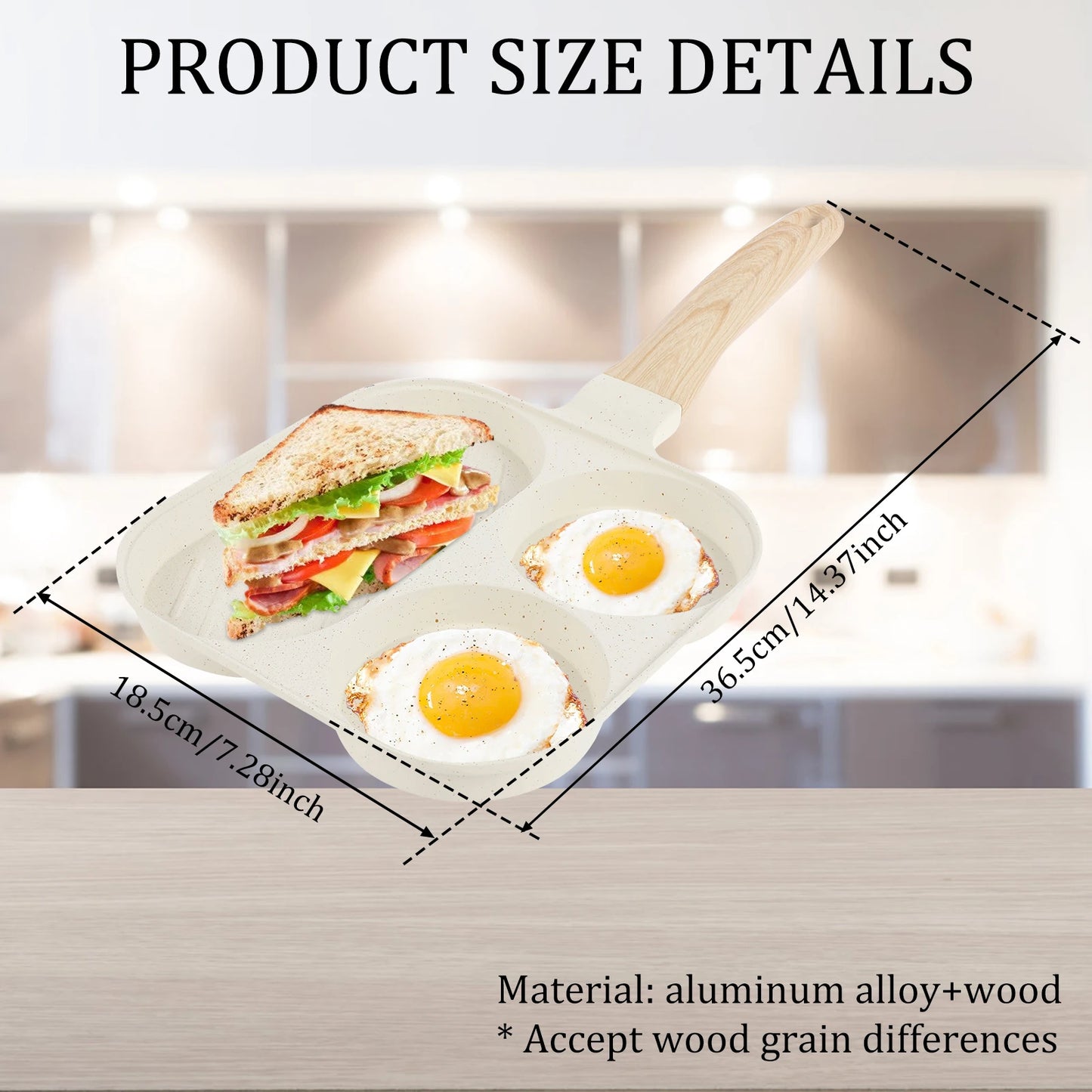 Egg Frying Eco-Friendly Non-Stick Aluminum Alloy Omelet Pan – Suitable for Gas and Induction Cookers