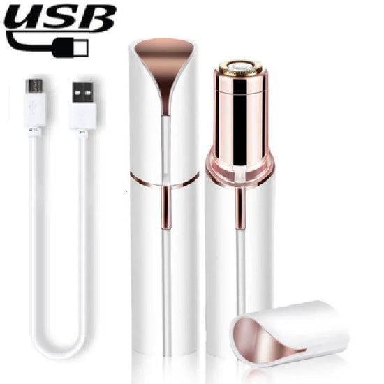 Portable Mini Lipstick Shape USB Charging Electric Epilator Painless Women Shaver Body Face Bikini Underarm Hair Removal Tool