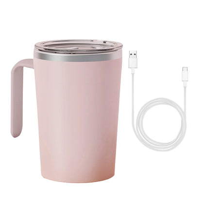 Self Stirring Coffee Mug Automatic Magnetic Stirring Coffee Mug with LCD Display Rotatable Metal Mixing Cup for Office Tazos