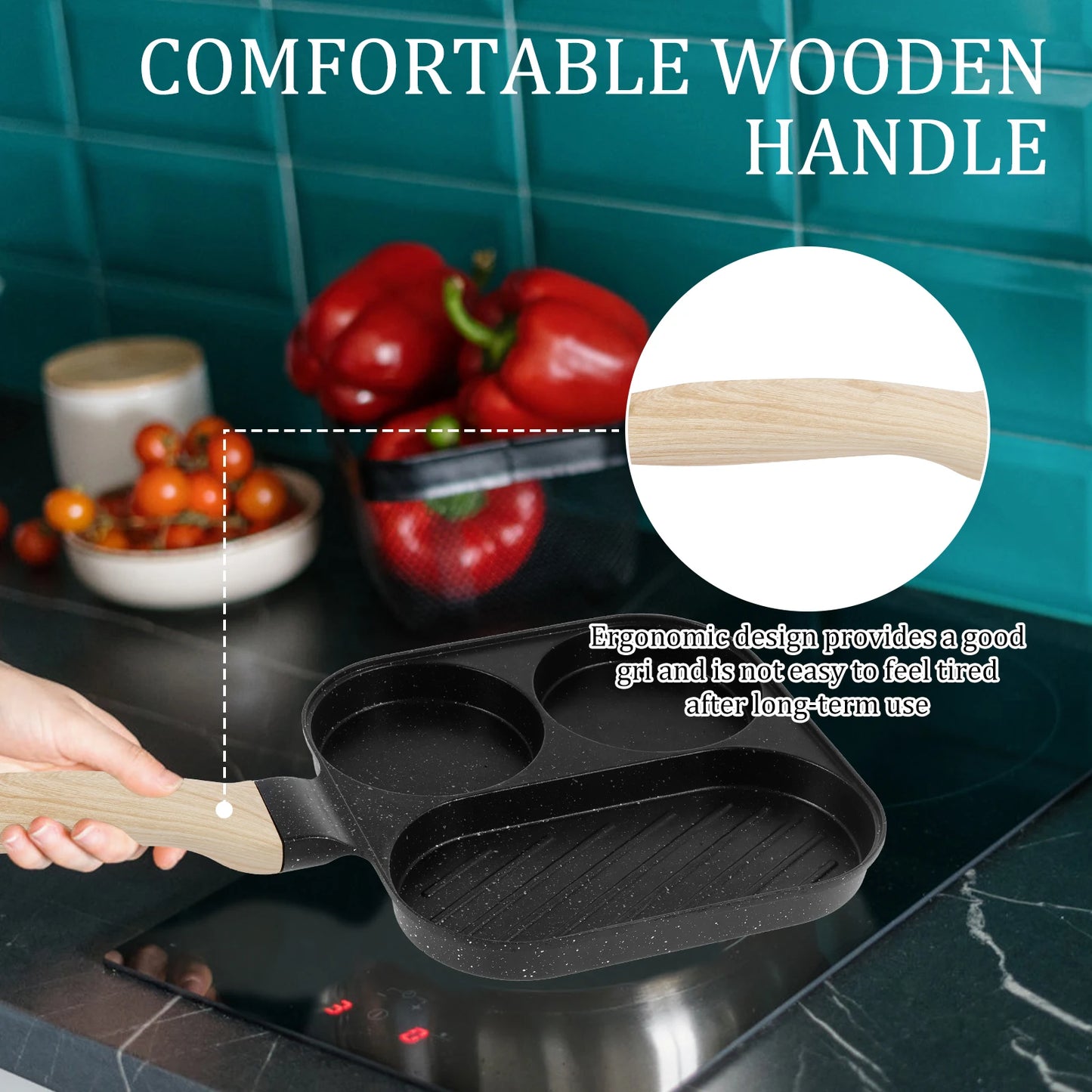 Egg Frying Eco-Friendly Non-Stick Aluminum Alloy Omelet Pan – Suitable for Gas and Induction Cookers