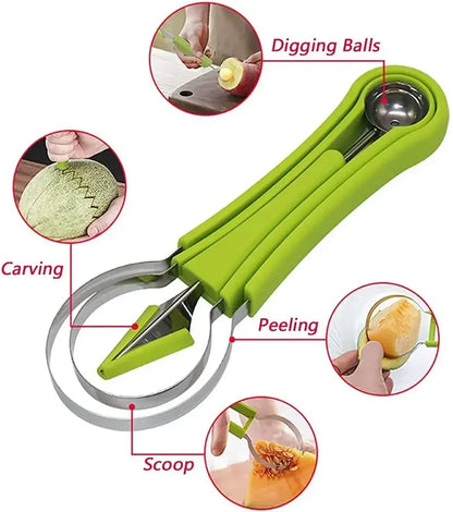 Watermelon Slicer Cutter Scoop Fruit Carving Knife Cutter Fruit Platter Fruit Dig Pulp Separator Kitchen Home Gadgets Tools