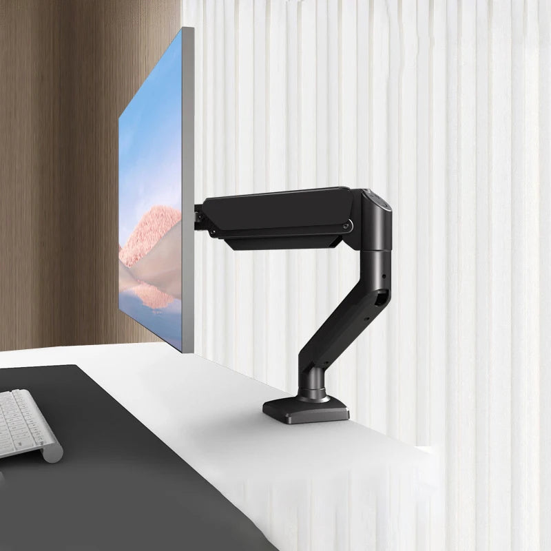 Adjustable PC Monitor Hanging Holder Desktop Computer 17-32 Inches Screen Stand Bracket Lifting Arm Clamp Grommet Mounting Base