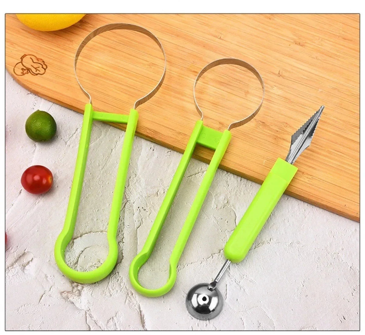 Watermelon Slicer Cutter Scoop Fruit Carving Knife Cutter Fruit Platter Fruit Dig Pulp Separator Kitchen Home Gadgets Tools