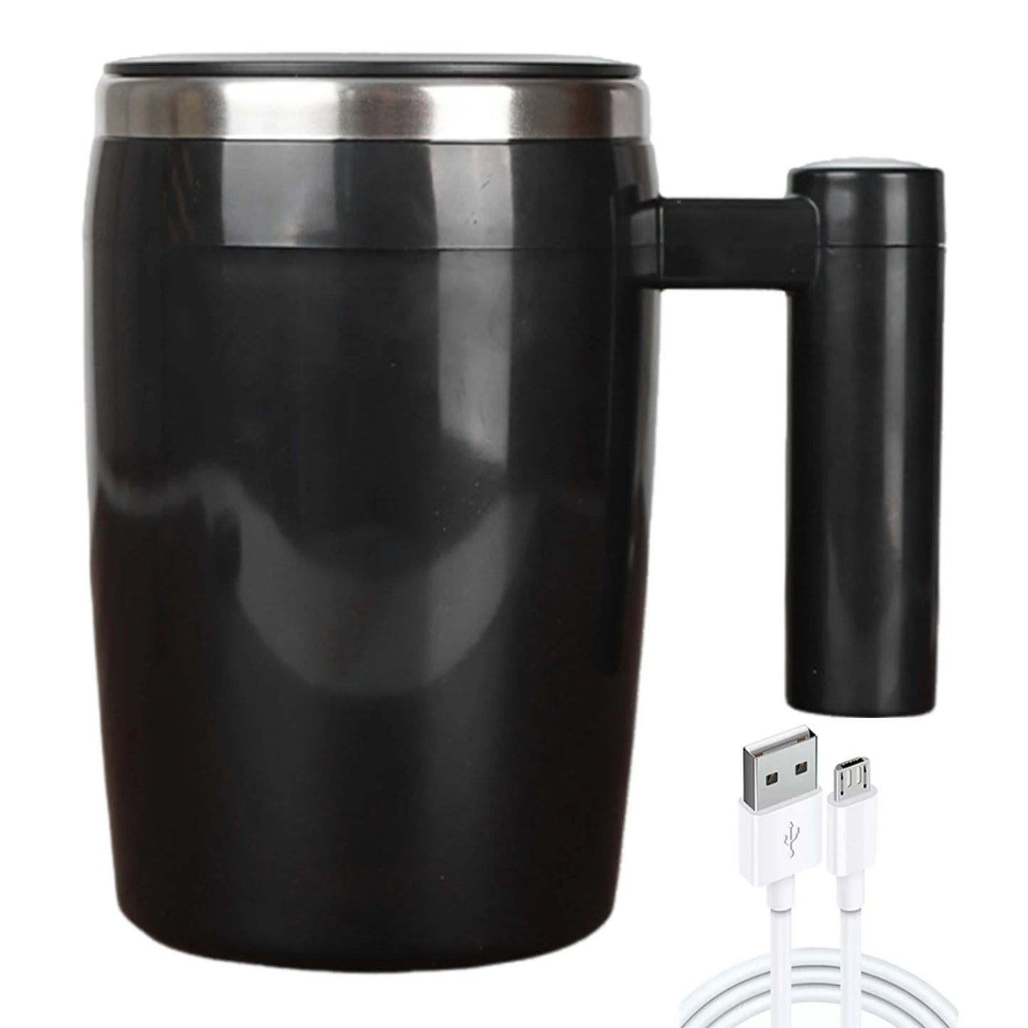 Self Stirring Coffee Mug Automatic Magnetic Stirring Coffee Mug with LCD Display Rotatable Metal Mixing Cup for Office Tazos