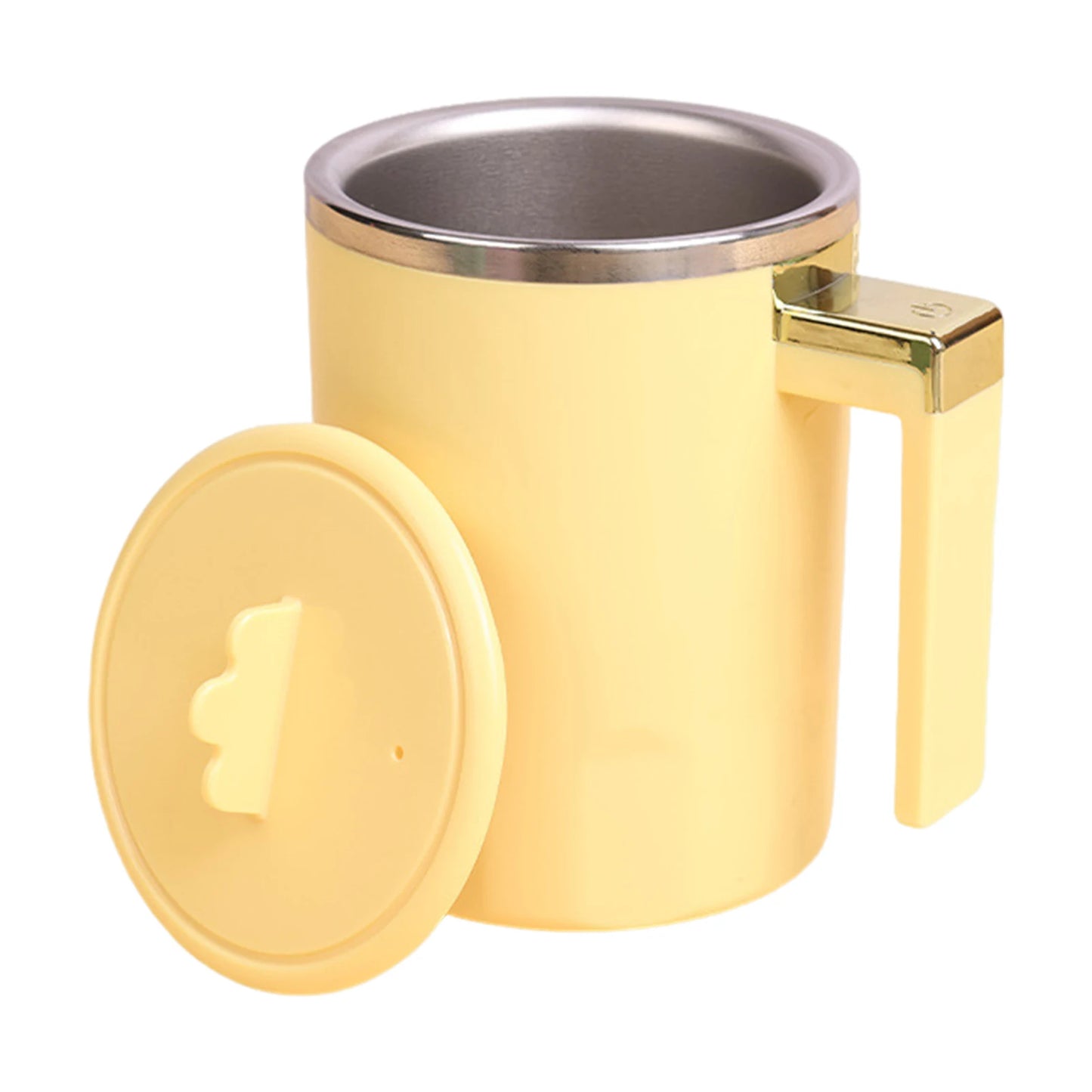 Self Stirring Coffee Mug Automatic Magnetic Stirring Coffee Mug with LCD Display Rotatable Metal Mixing Cup for Office Tazos