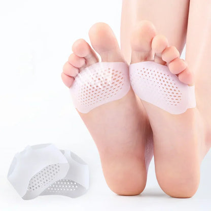 2Pcs Silicone Feet Care Socks Moisturizing Gel Heel Thin Socks with Hole Cracked Foot Skin Care Protectors Lace Heel Cover