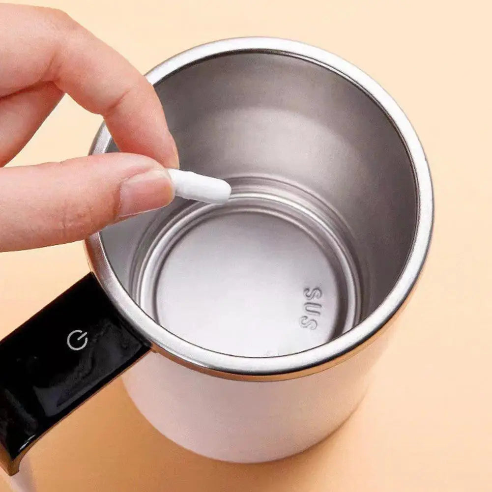 Self Stirring Coffee Mug Automatic Magnetic Stirring Coffee Mug with LCD Display Rotatable Metal Mixing Cup for Office Tazos