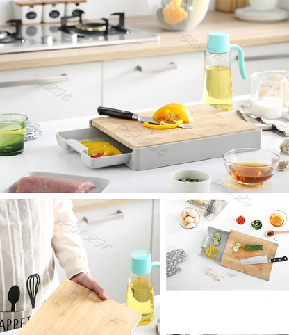 Kitchen Cutting Board Removable Storage and Drainage Fruit Vegetable and Meat Chopping Board Drawer Style Plate