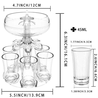 Shot Dispenser Wine Liquor 6 Shot Glass Dispenser And Holder Dispenser Fill Beer Cups Swim Pool Party Bar drinking game Tools