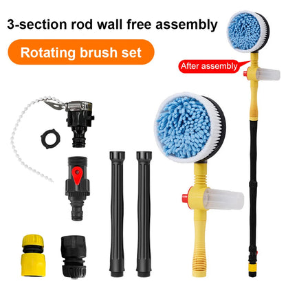 Car Detailing Auto Washer Foam Wash Brush Mop Automatic Rotating Brushes 360° Long Handle Car Wash Mop Car Washing Accessories