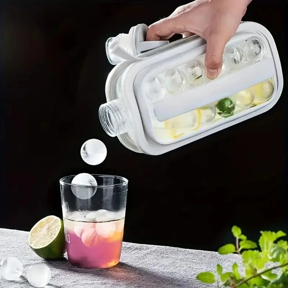 Portable 2-in-1 Folding Ice Maker Water Bottle Creative Ice Cube Mold Kitchen Bar Gadgets Ice Hockey Lattice Making Tool Kettle