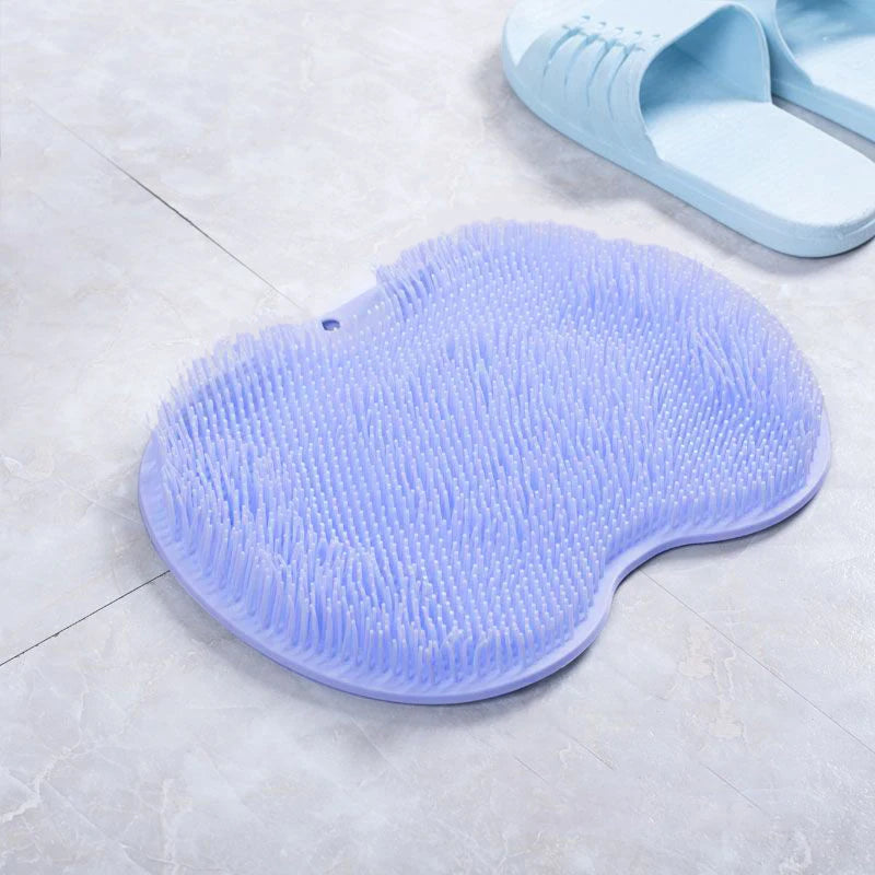 Exfoliating Shower Rub Back Brush Bathroom Non-slip Bath Mat Back Massage Brush Silicone Foot Wash Body Cleaning Bathing Tool