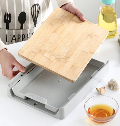 Kitchen Cutting Board Removable Storage and Drainage Fruit Vegetable and Meat Chopping Board Drawer Style Plate