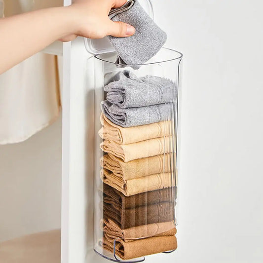 Wall-mounted Sock Organizer Capacity Wall Mount Storage Box Visible Dustproof Organizer for Socks Panties Underwear Storage Box