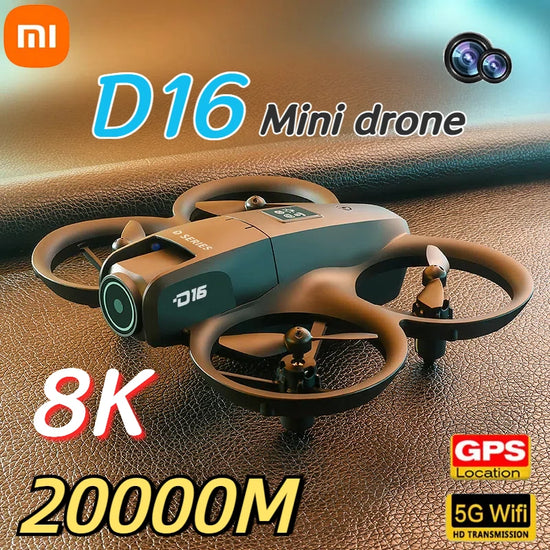 Xiaomi D16 Mini Drone 8K 5G GPS HD Dual Camera Aerial Aircraft Obstacle Avoidance UAV Fixed Remote Control Airplane Gift Toys
