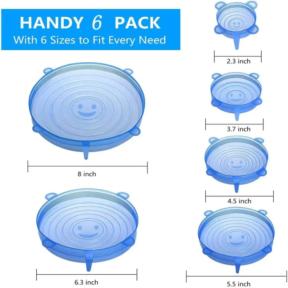 Silicone Stretch Lids Reusable Airtight Food Wrap Covers Keeping Fresh Seal Bowl Stretchy Wrap Cover Durable Food Storage Cover