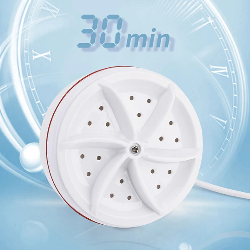 Mini Ultrasonic Turbo Washer For Home Travel Portable USB Powered Cleaning Washing Machine Underwear Socks