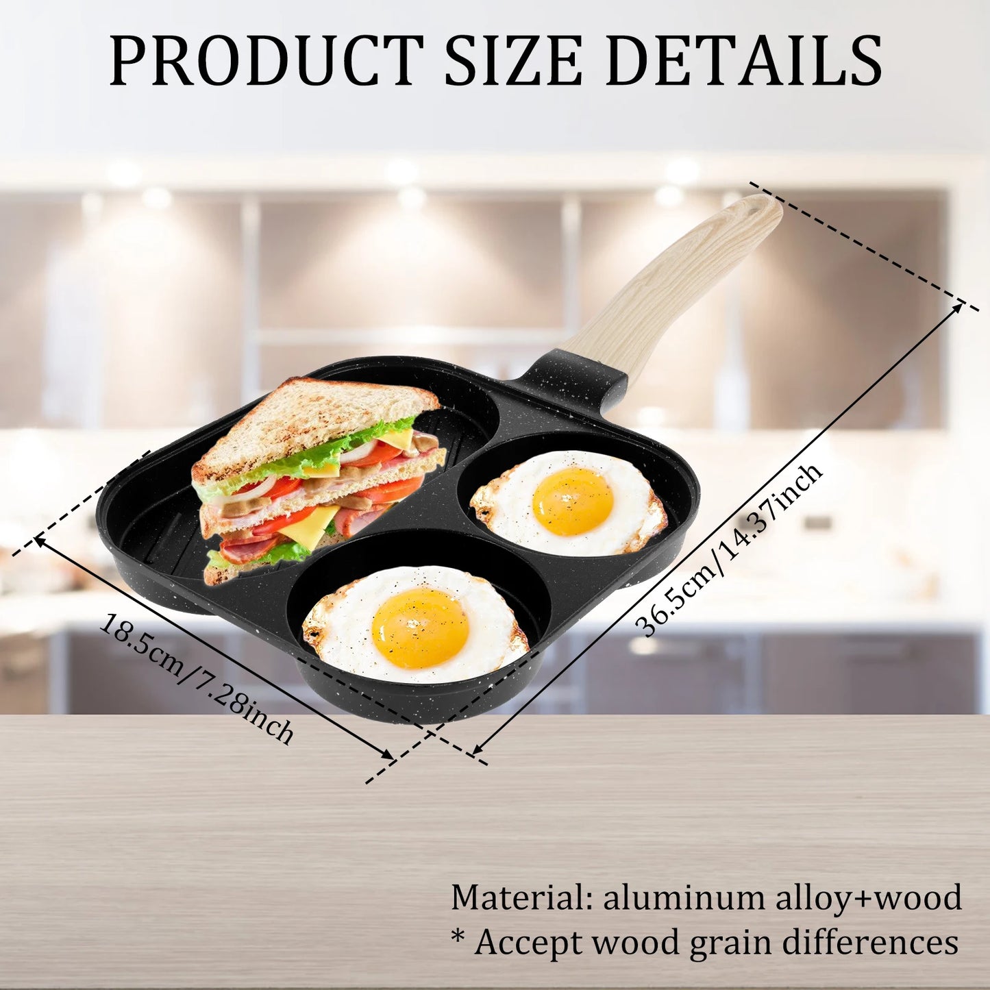 Egg Frying Eco-Friendly Non-Stick Aluminum Alloy Omelet Pan – Suitable for Gas and Induction Cookers