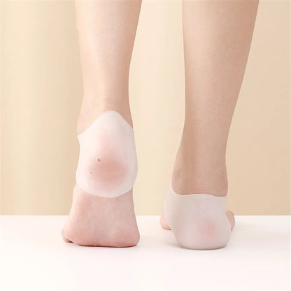 2Pcs Silicone Feet Care Socks Moisturizing Gel Heel Thin Socks with Hole Cracked Foot Skin Care Protectors Lace Heel Cover