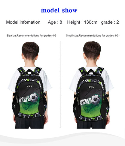 Top Quality Orthopedic Boys School Bags Football Pattern Backpacks Children Kids Satchels Boys Shoulder School Bag Kids Packsack