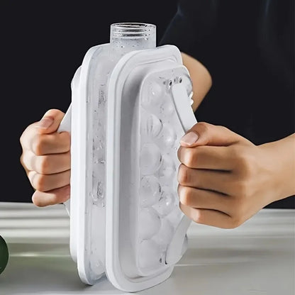 Portable 2-in-1 Folding Ice Maker Water Bottle Creative Ice Cube Mold Kitchen Bar Gadgets Ice Hockey Lattice Making Tool Kettle