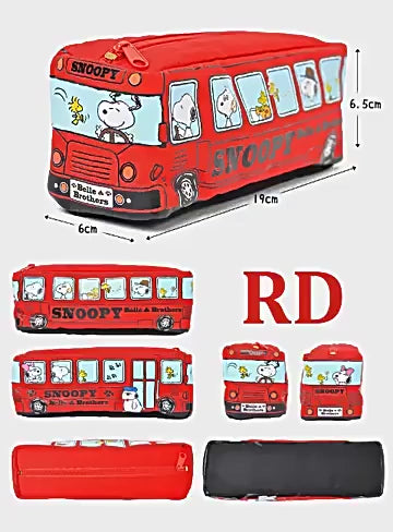 Creative Bus Pencil Case Large Capacity Pencil Bag Cartoon Car Pencil Pouch Student Kids Cute Stationery Kawaii Student Gifts